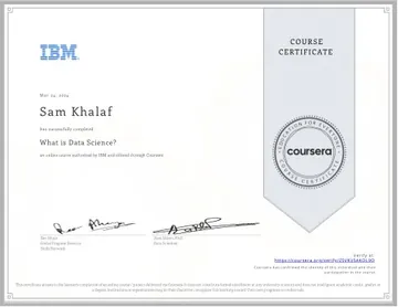Certificate: What is Data Science?.