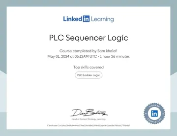Certificate: PLC Sequencer Logic.