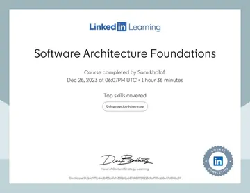 Certificate: Software Architecture Foundations.