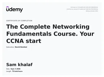 Certificate: The Complete Networking Fundamentals Course. Your CCNA start.