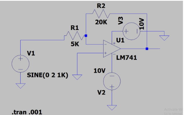 LTspice operational amplifier schematic